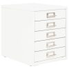 Filing Cabinet with 5 Drawers Metal 28x35x35 cm White