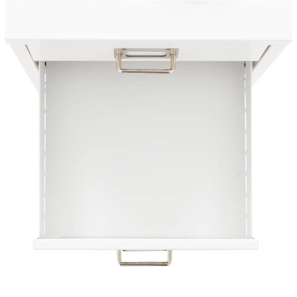 Filing Cabinet with 5 Drawers Metal 28x35x35 cm White