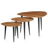 Coffee Table Set 3 Pieces Solid Acacia Wood