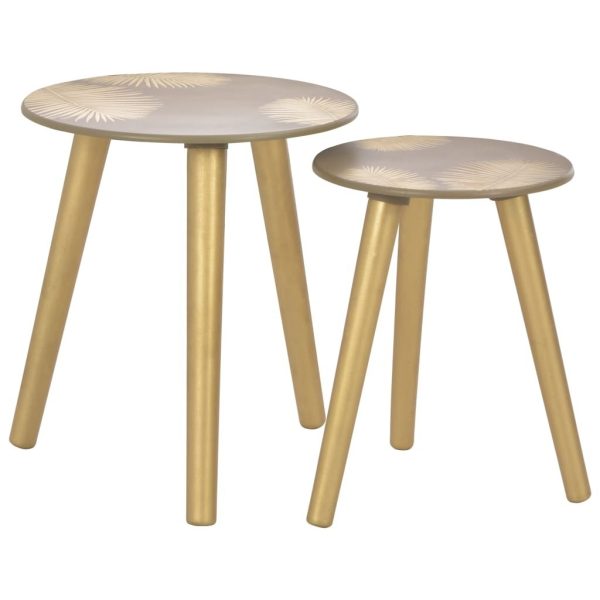 Nesting Side Tables 2 pcs Gold 40×45 cm/30×40 cm MDF