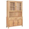 Desk Hutch 110×33.5×105 cm Solid Oak Wood