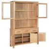 Desk Hutch 110×33.5×105 cm Solid Oak Wood