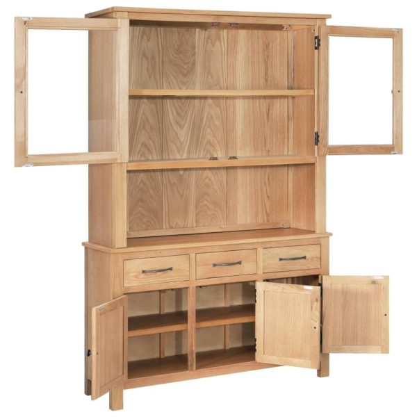 Desk Hutch 110×33.5×105 cm Solid Oak Wood