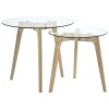 Tamiami Side Table Set 2 pcs Tempered Glass