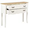 Sideboard White and Brown 110x30x85 cm Solid Wood