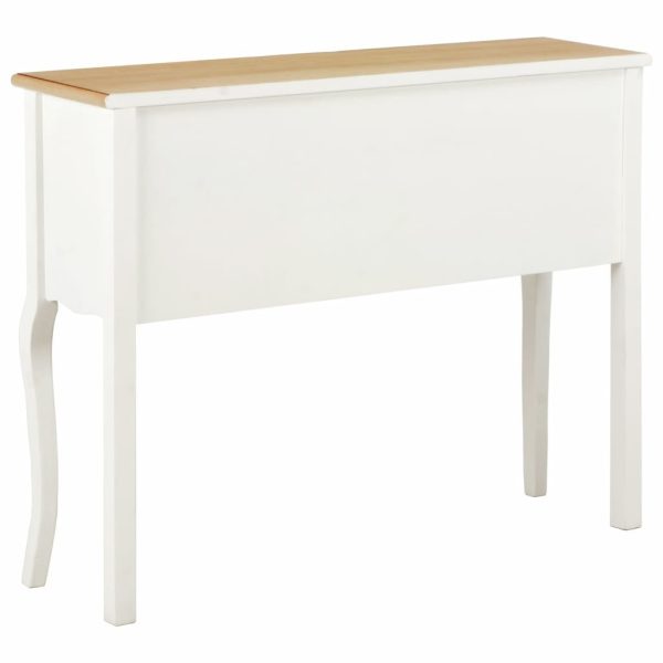 Sideboard White and Brown 110x30x85 cm Solid Wood