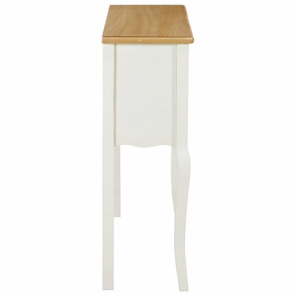 Sideboard White and Brown 110x30x85 cm Solid Wood