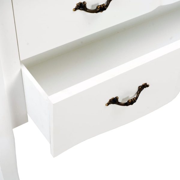 Sideboard White and Brown 110x30x85 cm Solid Wood