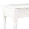 Sideboard White 150x35x77 cm Solid Wood