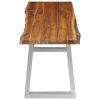 3 Piece Dining Set Solid Acacia Wood Brown