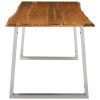3 Piece Dining Set Solid Acacia Wood Brown