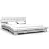 Ansonia Bed Frame White Faux Leather 106×203 cm King Single Size