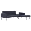 Cosham L-shaped Sofa Bed Dark Grey Polyester