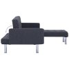 Cosham L-shaped Sofa Bed Dark Grey Polyester