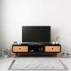 Broughton TV Cabinet Black 120x35x35 cm Solid Pinewood