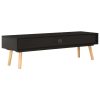 Broughton TV Cabinet Black 120x35x35 cm Solid Pinewood