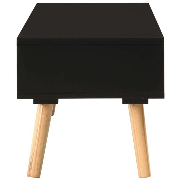 Broughton TV Cabinet Black 120x35x35 cm Solid Pinewood