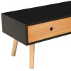 Broughton TV Cabinet Black 120x35x35 cm Solid Pinewood