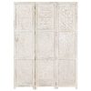 Petaluma Hand carved 3-Panel Room Divider 120×165 cm Solid Mango Wood – White