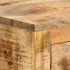 Side Cabinet with Wheel 70x40x75 cm Solid Mango Wood