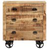 Side Cabinet with Wheel 70x40x75 cm Solid Mango Wood