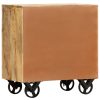 Side Cabinet with Wheel 70x40x75 cm Solid Mango Wood