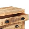 Side Cabinet with Wheel 70x40x75 cm Solid Mango Wood