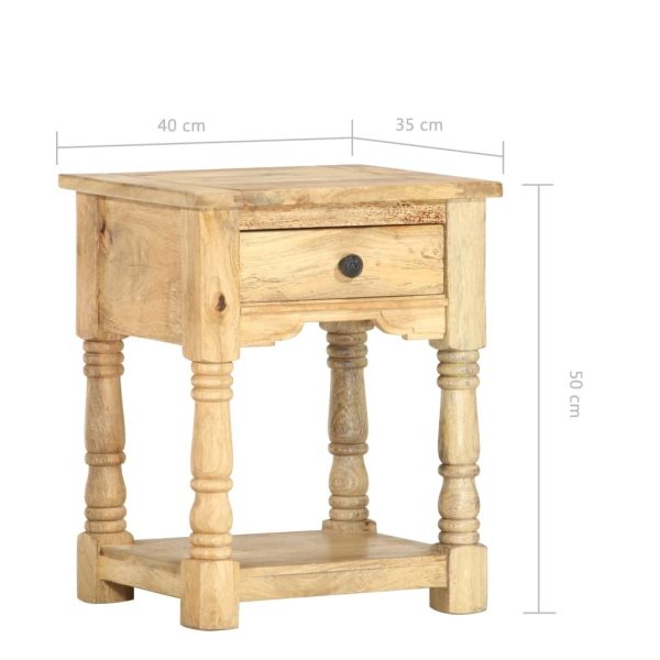 Clemmons Bedside Cabinet 40x35x50 cm Solid Mango Wood