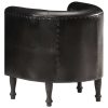 Tub Chair Real Leather – Black