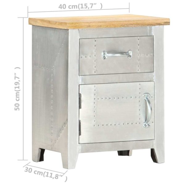 Prairie Aviator Bedside Cabinet 40x30x50 cm Solid Mango Wood