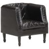 Tub Chair Real Goat Leather – Black