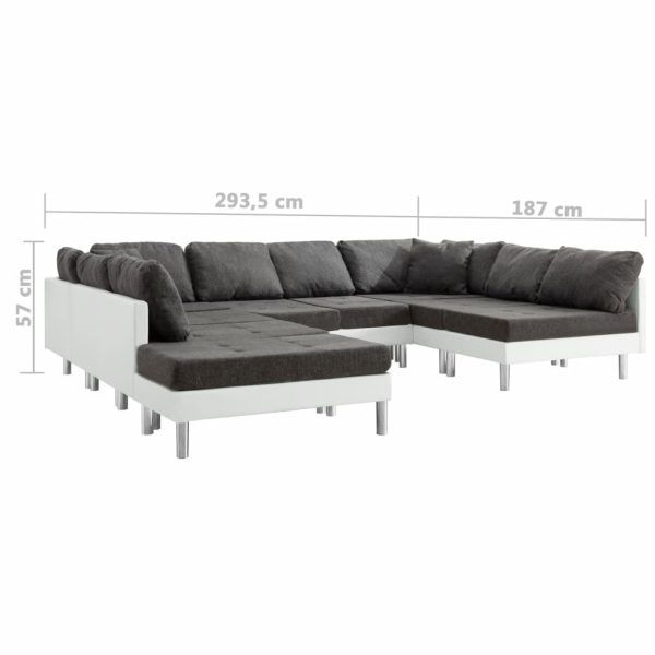 Trentham Sectional Sofa Faux Leather White