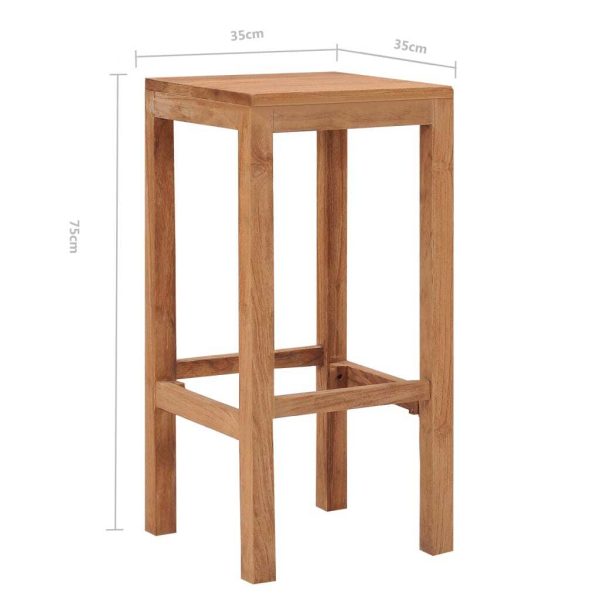 Bar Stools Solid Teak Wood – 4