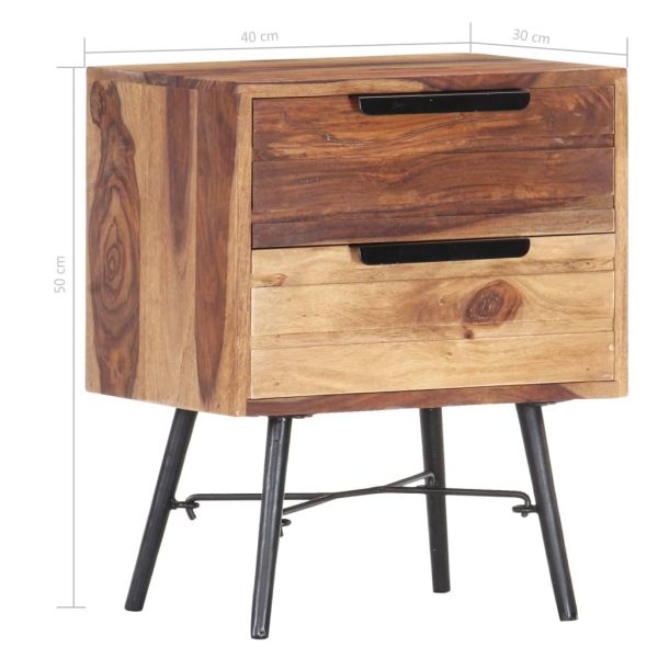 Vidalia Bedside Cabinet 40x30x50 cm Solid Sheesham Wood