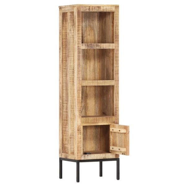 Highboard 38x30x137 cm Solid Rough Mango Wood