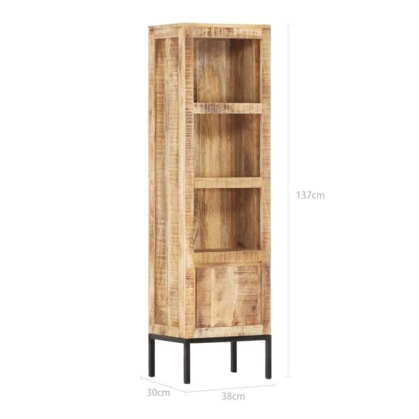 Highboard 38x30x137 cm Solid Rough Mango Wood