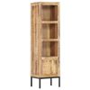 Highboard 38x30x137 cm Solid Rough Mango Wood