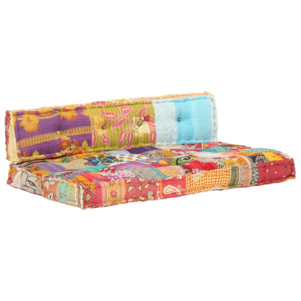 Pallet Sofa Cushion Multicolour Fabric Patchwork
