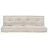 Pallet Sofa Cushion Light Brown Fabric Patchwork