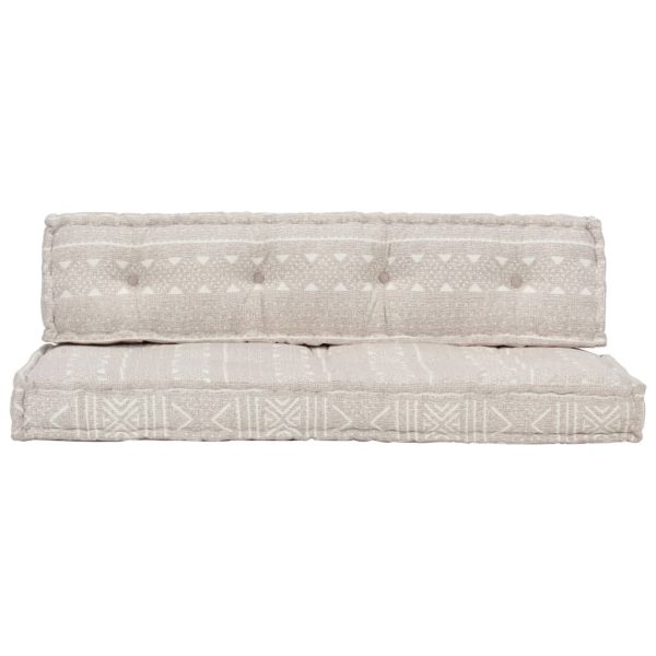 Pallet Sofa Cushion Light Brown Fabric Patchwork