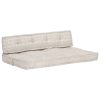 Pallet Sofa Cushion Light Brown Fabric Patchwork