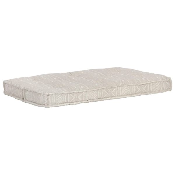 Pallet Sofa Cushion Light Brown Fabric Patchwork