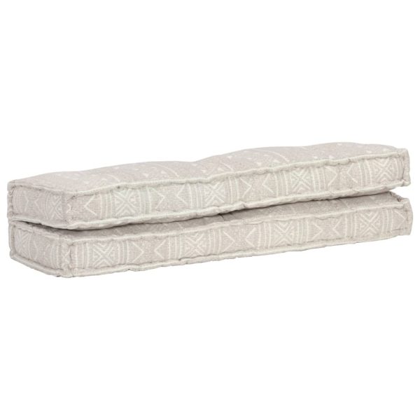 Pallet Sofa Cushion Light Brown Fabric Patchwork