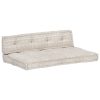 Pallet Sofa Cushion Light Brown Fabric Patchwork