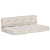Pallet Sofa Cushion Light Brown Fabric Patchwork