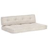 Pallet Sofa Cushion Light Brown Fabric Patchwork