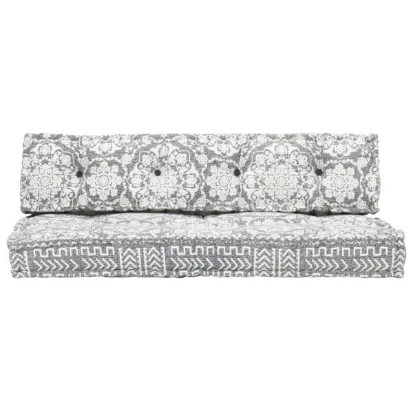 Pallet Sofa Cushion Light Grey Fabric Patchwork