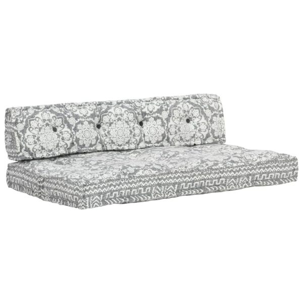 Pallet Sofa Cushion Light Grey Fabric Patchwork
