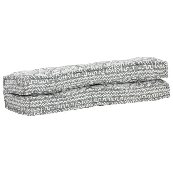 Pallet Sofa Cushion Light Grey Fabric Patchwork