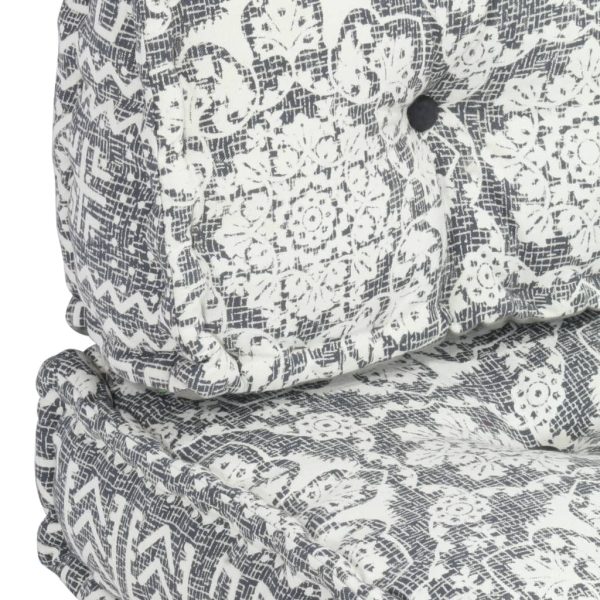 Pallet Sofa Cushion Light Grey Fabric Patchwork